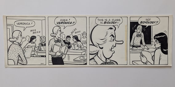 BOB MONTANA Original Ink Comic Strip ARCHIE Stamped