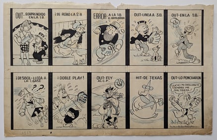 BUD FISHER and PIERRE S. De BEAMOUNT Baseball Illustrations, 1919