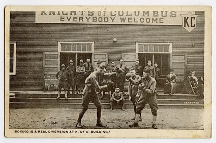 Rare AUTHENTIC Vintage Antique Scarce BOXING Card  AT KNIGHTS COLUMBUS