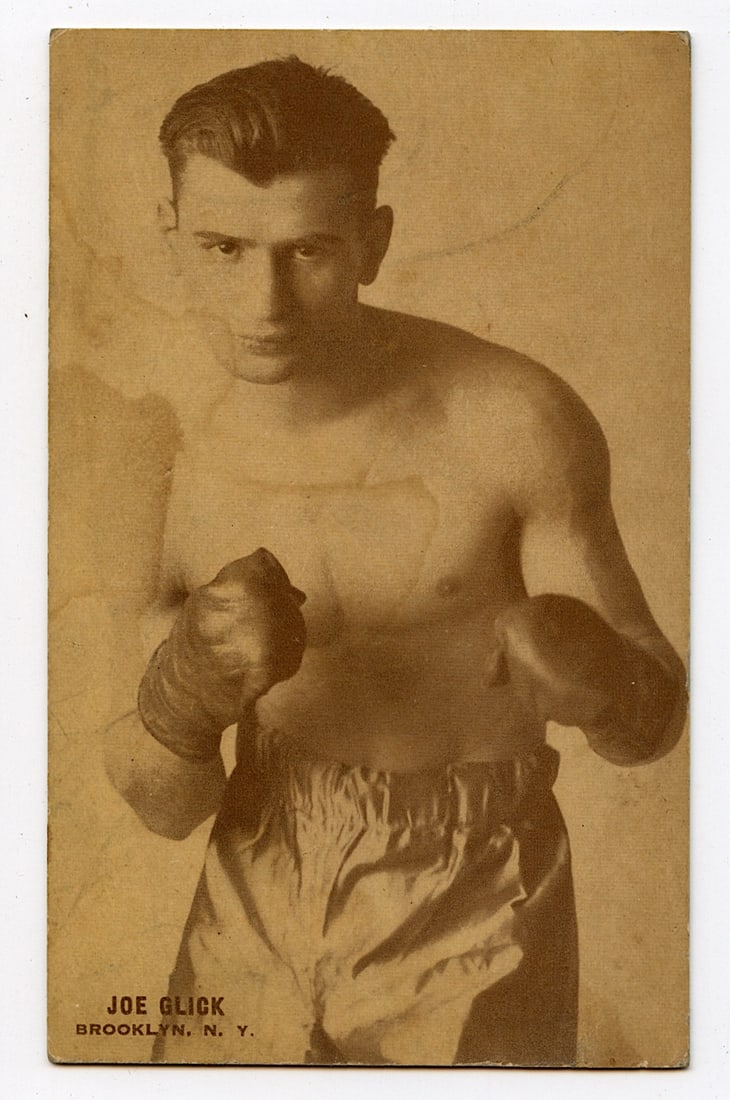 Rare AUTHENTIC Vintage Antique Scarce BOXING Card GLICK, JOE: The provenance of this lot is from the private collection of the father (inheritance) of it's last owner in FL. This is real original antique card (No a later reproduction) mainly produced during the 