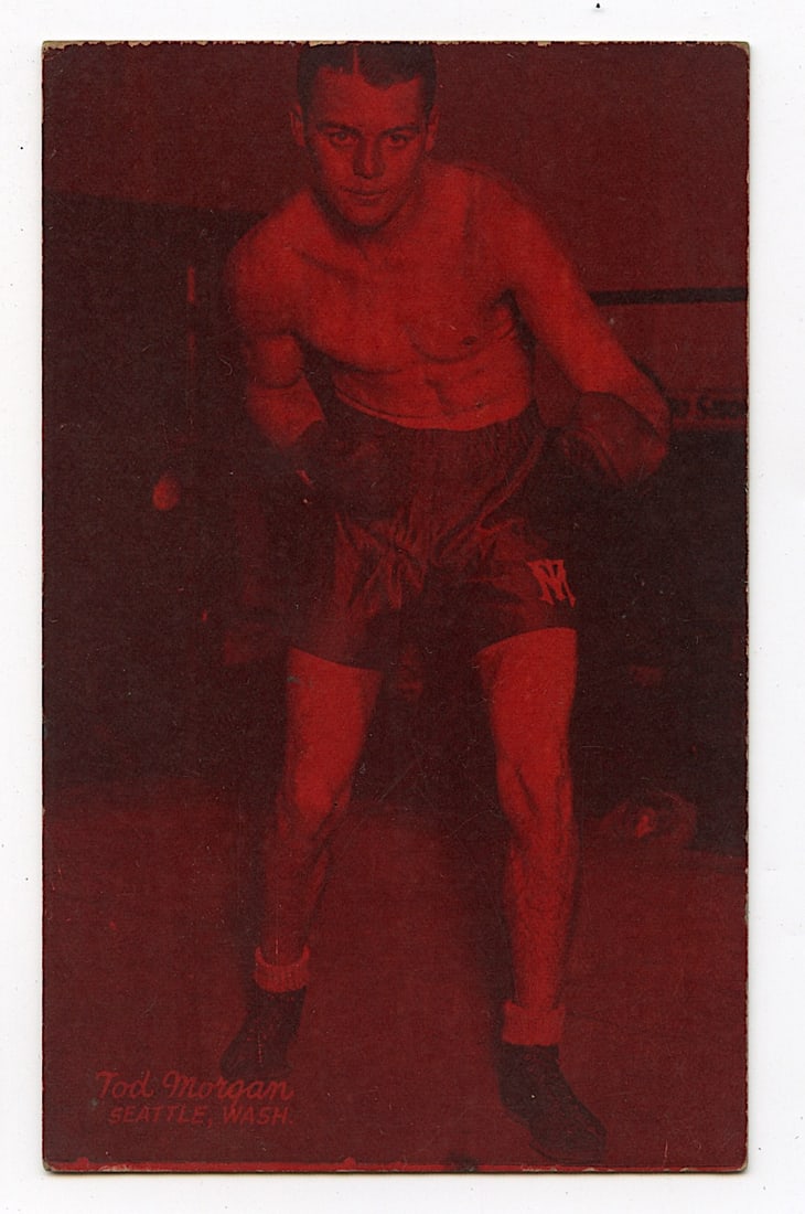 Rare AUTHENTIC Vintage Antique Scarce BOXING Card TOD MORGAN: The provenance of this lot is from the private collection of the father (inheritance) of it's last owner in FL. This is real original antique card (No a later reproduction) mainly produced during the 
