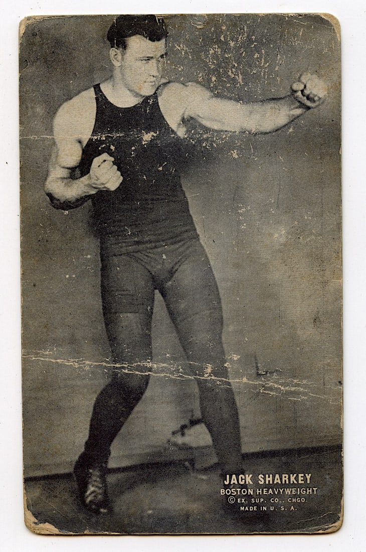 Rare AUTHENTIC Vintage Antique Scarce BOXING Card JACK SHARKEY: The provenance of this lot is from the private collection of the father (inheritance) of it's last owner in FL. This is real original antique card (No a later reproduction) mainly produced during the 
