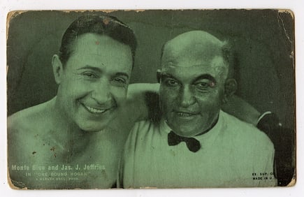 Rare AUTHENTIC Vintage Antique Scarce BOXING Card BLUE AND JEFFRIES