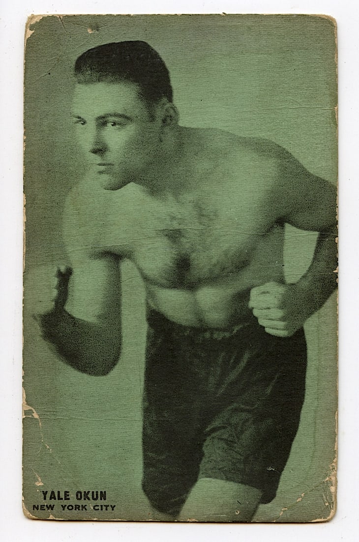 Rare AUTHENTIC Vintage Antique Scarce BOXING Card YALE OKUN: The provenance of this lot is from the private collection of the father (inheritance) of it's last owner in FL. This is real original antique card (No a later reproduction) mainly produced during the 