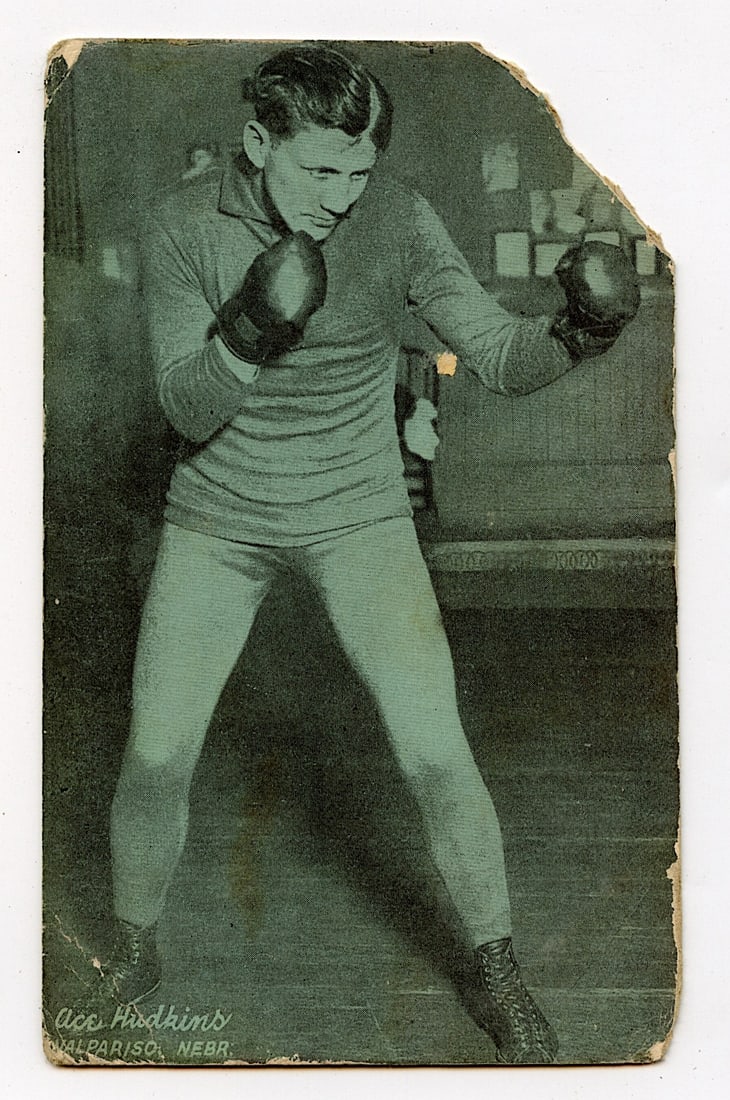 Rare AUTHENTIC Vintage Antique Scarce BOXING Card ACE HUDKINS: The provenance of this lot is from the private collection of the father (inheritance) of it's last owner in FL. This is real original antique card (No a later reproduction) mainly produced during the 