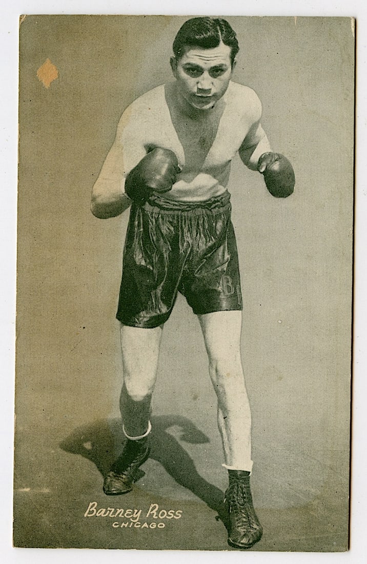 Rare AUTHENTIC Vintage Antique Scarce BOXING Card BARNEY ROSS: The provenance of this lot is from the private collection of the father (inheritance) of it's last owner in FL. This is real original antique card (No a later reproduction) mainly produced during the 