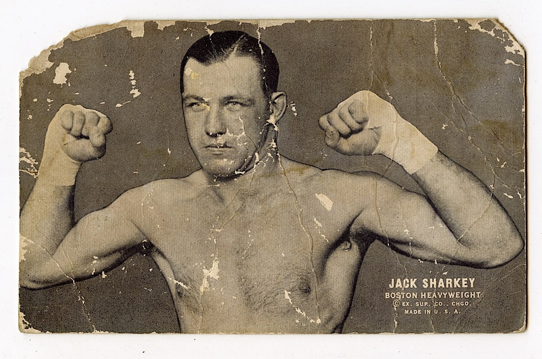 Rare AUTHENTIC Vintage Antique Scarce BOXING Card JACK SHARKEY: The provenance of this lot is from the private collection of the father (inheritance) of it's last owner in FL. This is real original antique card (No a later reproduction) mainly produced during the 