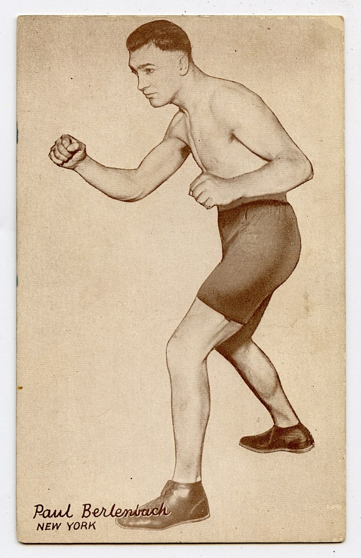 Rare AUTHENTIC Vintage Antique Scarce BOXING Card PAUL BERLENBACH: The provenance of this lot is from the private collection of the father (inheritance) of it's last owner in FL. This is real original antique card (No a later reproduction) mainly produced during the 