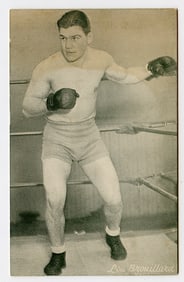 Rare AUTHENTIC Vintage Antique Scarce BOXING Card LOU BROUILLARD