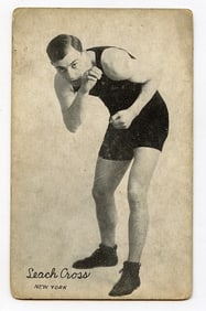 Rare AUTHENTIC Vintage Antique Scarce BOXING Card LEACH CROSS