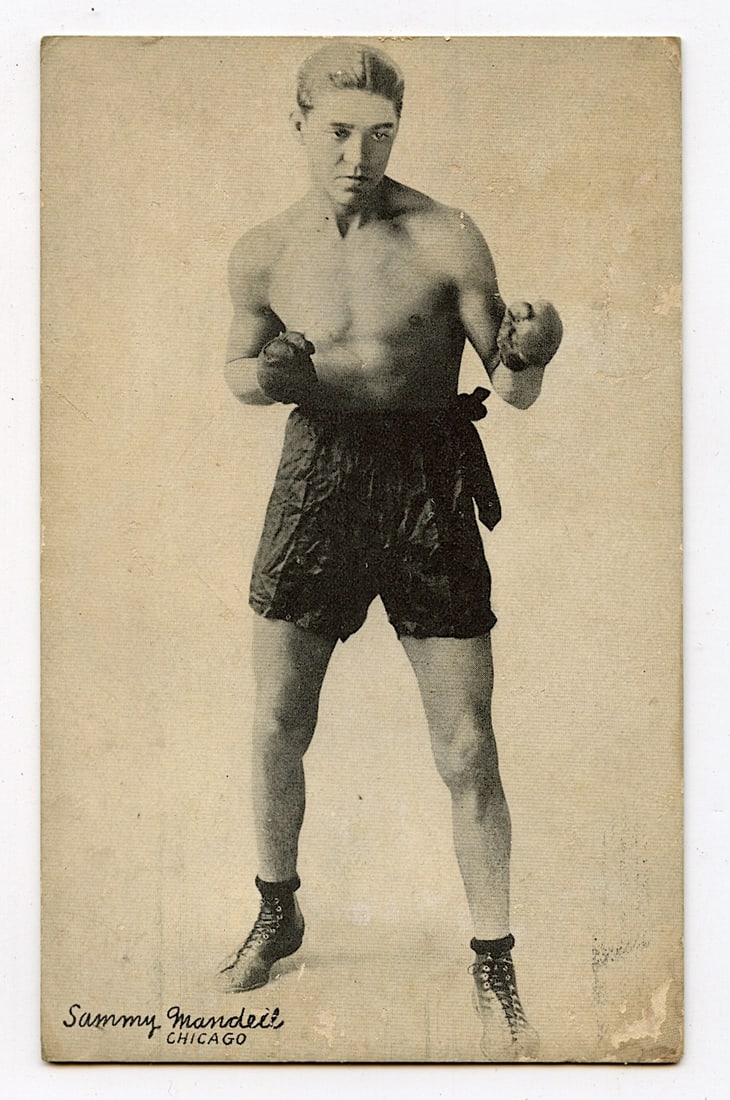 Rare AUTHENTIC Vintage Antique Scarce BOXING Card SAMMY MANDELL: The provenance of this lot is from the private collection of the father (inheritance) of it's last owner in FL. This is real original antique card (No a later reproduction) mainly produced during the 