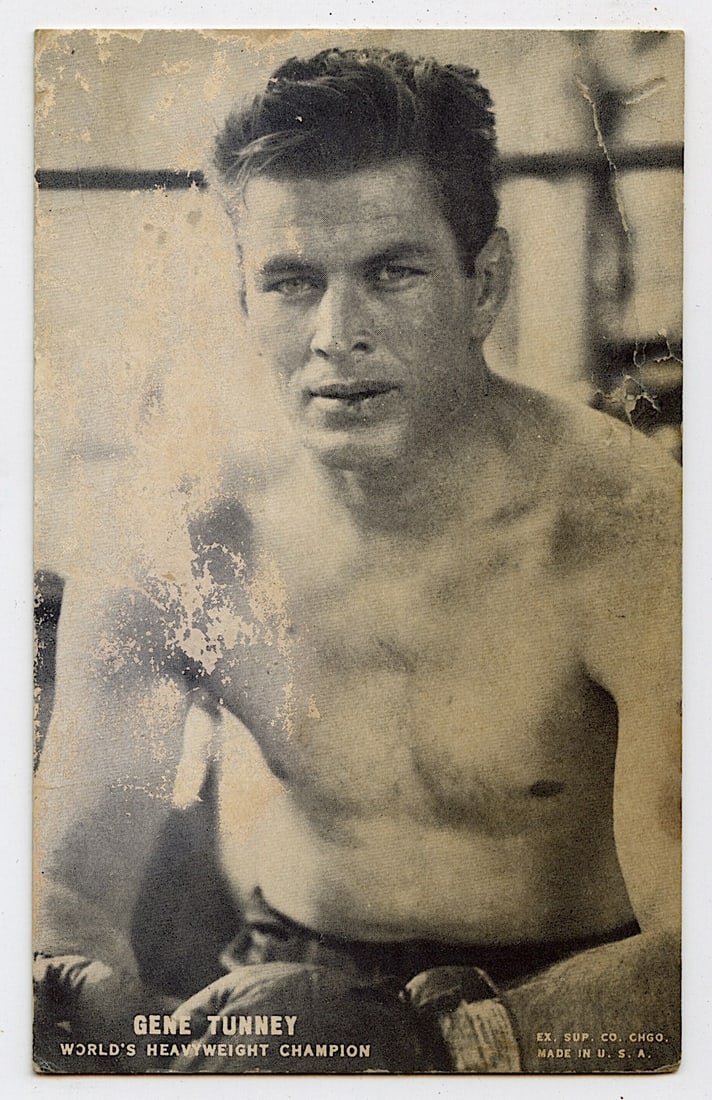 Rare AUTHENTIC Vintage Antique Scarce BOXING Card GENE TUNNEY: The provenance of this lot is from the private collection of the father (inheritance) of it's last owner in FL. This is real original antique card (No a later reproduction) mainly produced during the 