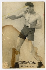 Rare AUTHENTIC Vintage Antique Scarce BOXING Card BILLY MISKE