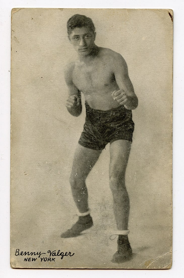 Rare AUTHENTIC Vintage Antique Scarce BOXING Card BENNY VALGAR: The provenance of this lot is from the private collection of the father (inheritance) of it's last owner in FL. This is real original antique card (No a later reproduction) mainly produced during the 