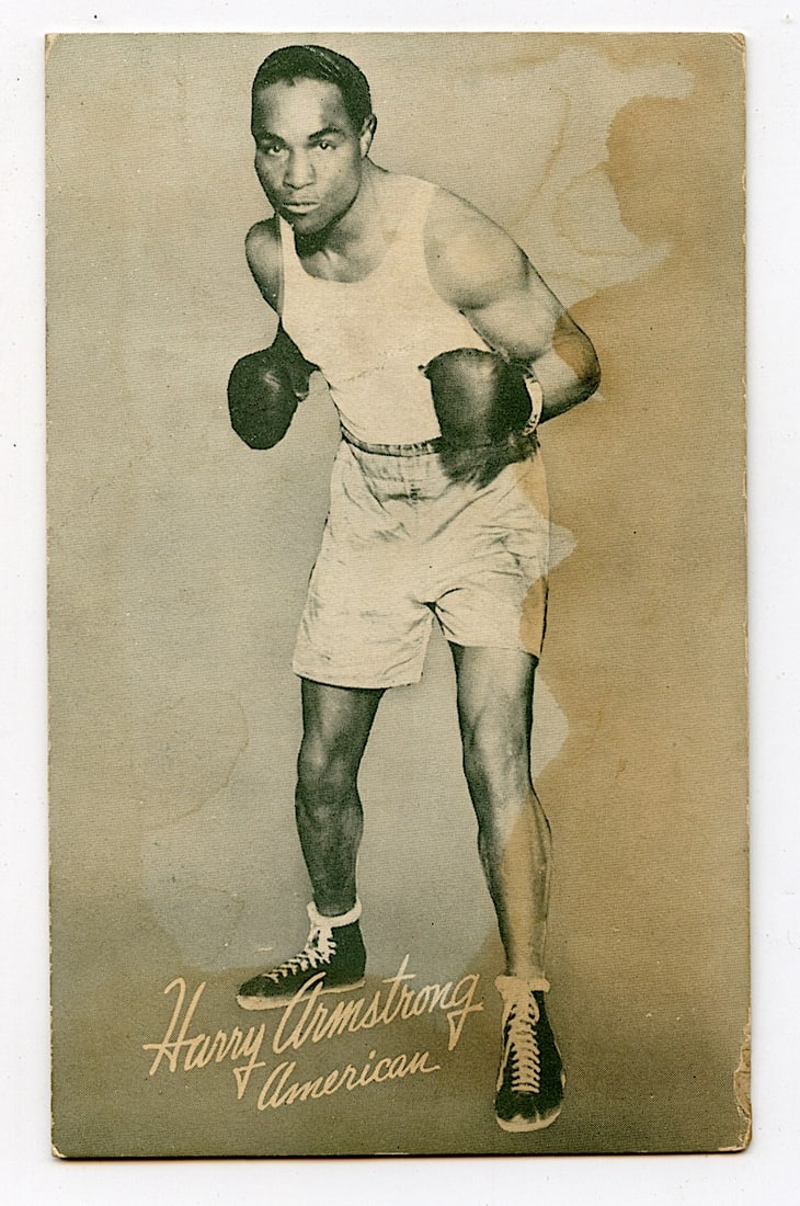 Rare AUTHENTIC Vintage Antique Scarce BOXING Card HARRY ARMSTRONG: The provenance of this lot is from the private collection of the father (inheritance) of it's last owner in FL. This is real original antique card (No a later reproduction) mainly produced during the 