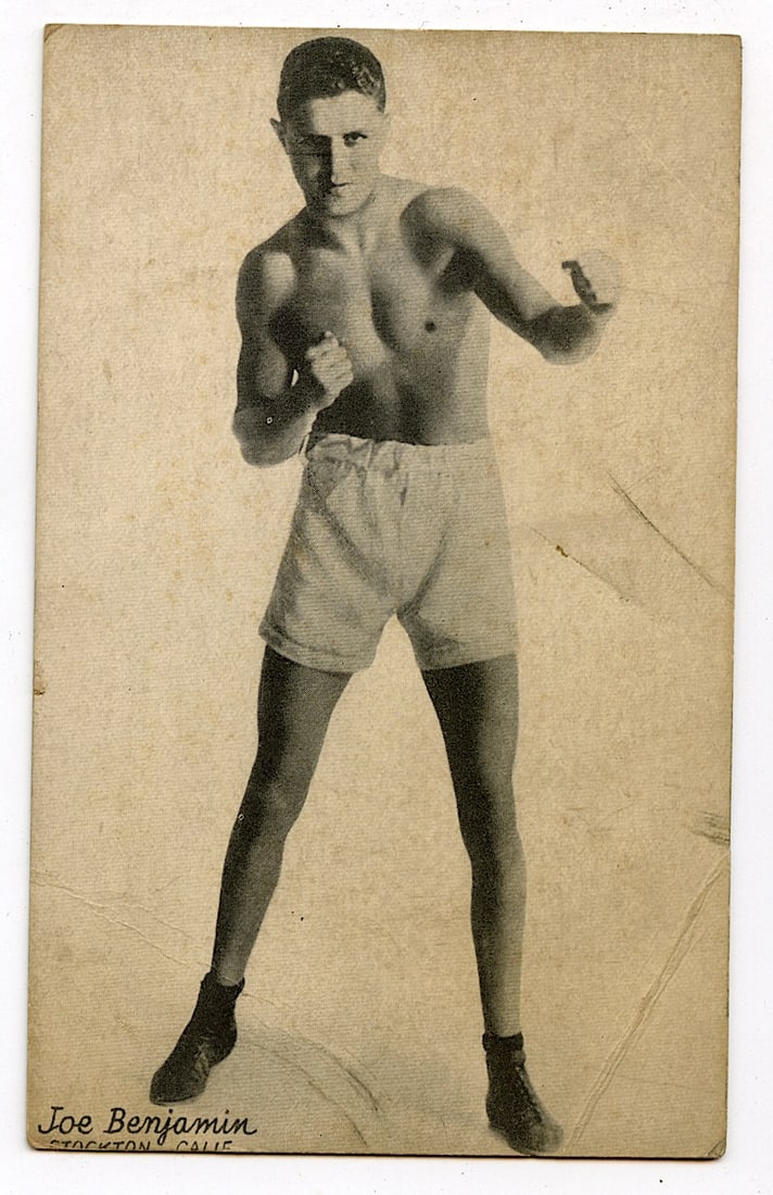 Rare AUTHENTIC Vintage Antique Scarce BOXING Card JOE BENJAMIN: The provenance of this lot is from the private collection of the father (inheritance) of it's last owner in FL. This is real original antique card (No a later reproduction) mainly produced during the 