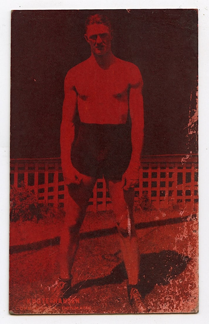 Rare AUTHENTIC Vintage Antique Scarce BOXING Card KNUTE HANSEN: The provenance of this lot is from the private collection of the father (inheritance) of it's last owner in FL. This is real original antique card (No a later reproduction) mainly produced during the 