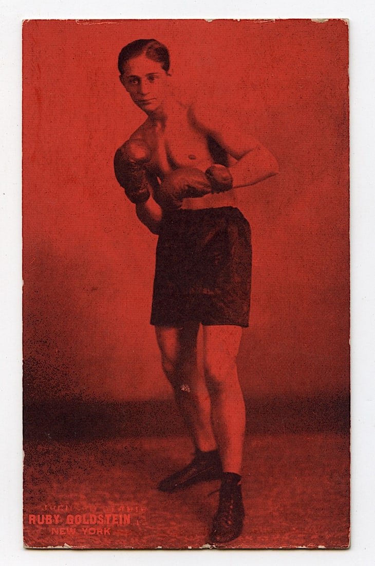 Rare AUTHENTIC Vintage Antique Scarce BOXING Card RUBY GOLDSTEIN: The provenance of this lot is from the private collection of the father (inheritance) of it's last owner in FL. This is real original antique card (No a later reproduction) mainly produced during the 