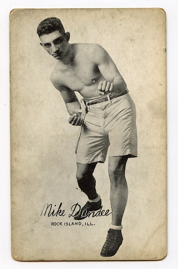Rare AUTHENTIC Vintage Antique Scarce BOXING Card MIKE DUNDEE: The provenance of this lot is from the private collection of the father (inheritance) of it's last owner in FL. This is real original antique card (No a later reproduction) mainly produced during the 