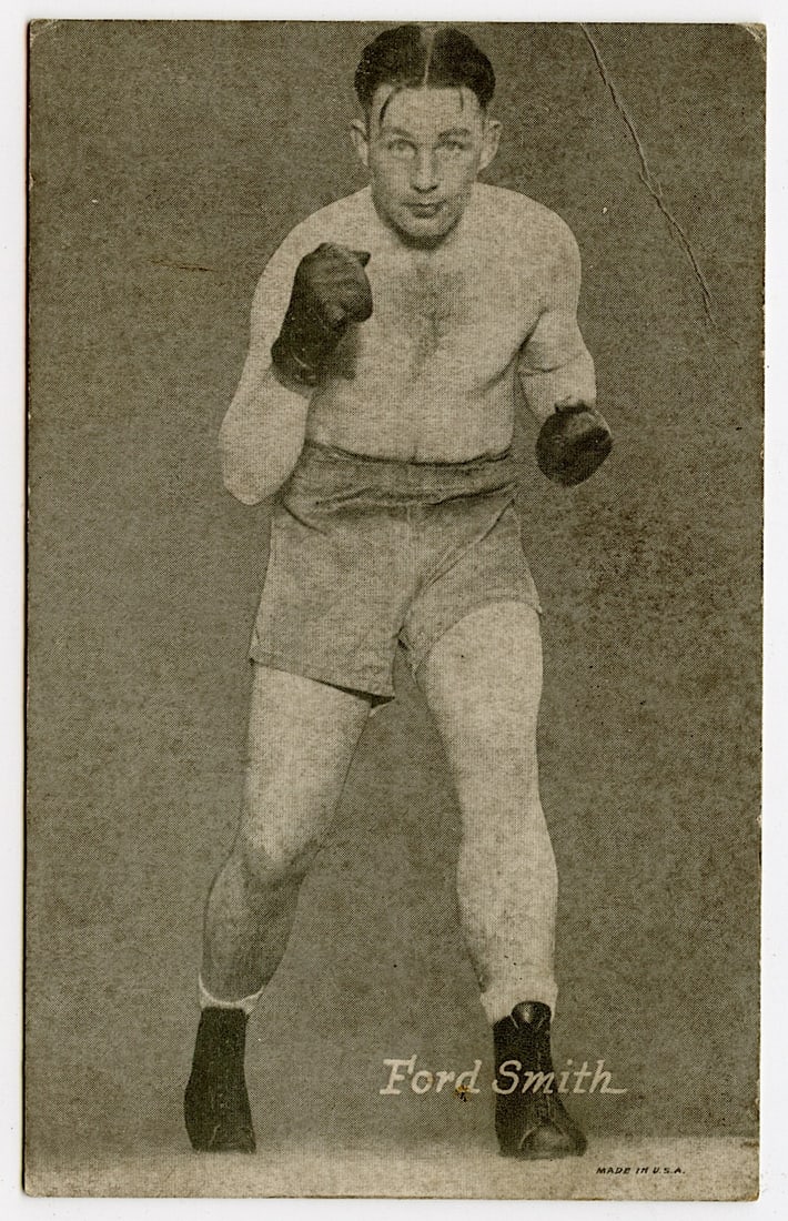 Rare AUTHENTIC Vintage Antique Scarce BOXING Card FORD SMITH: The provenance of this lot is from the private collection of the father (inheritance) of it's last owner in FL. This is real original antique card (No a later reproduction) mainly produced during the 