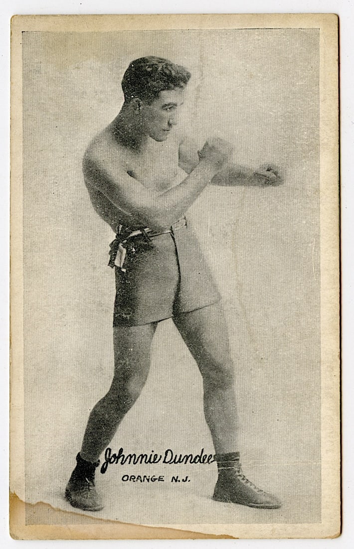 Rare AUTHENTIC Vintage Antique Scarce BOXING Card JOHNNY DUNDEE: The provenance of this lot is from the private collection of the father (inheritance) of it's last owner in FL. This is real original antique card (No a later reproduction) mainly produced during the 