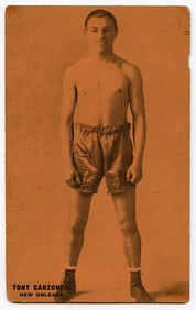 Rare AUTHENTIC Vintage Antique Scarce BOXING Card TONY CANZONERI