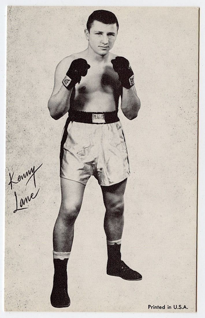 Rare AUTHENTIC Vintage Antique Scarce BOXING Card KENNY LANE: The provenance of this lot is from the private collection of the father (inheritance) of it's last owner in FL. This is real original antique card (No a later reproduction) mainly produced during the 