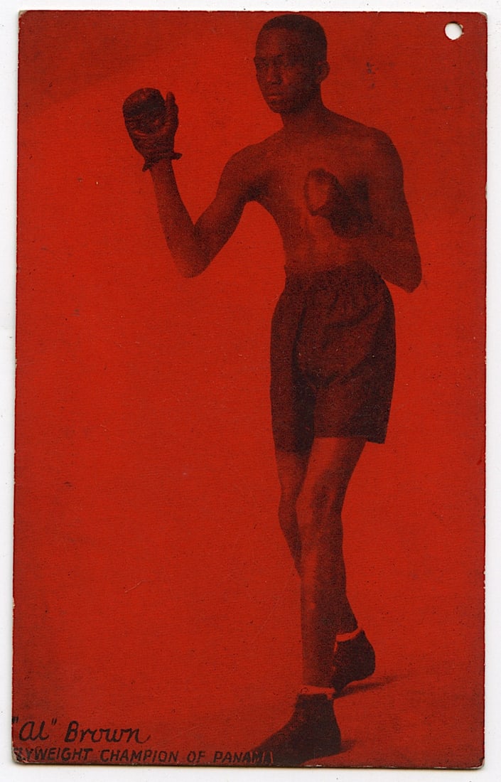 Rare AUTHENTIC Vintage Antique Scarce BOXING Card AL BROWN: The provenance of this lot is from the private collection of the father (inheritance) of it's last owner in FL. This is real original antique card (No a later reproduction) mainly produced during the 