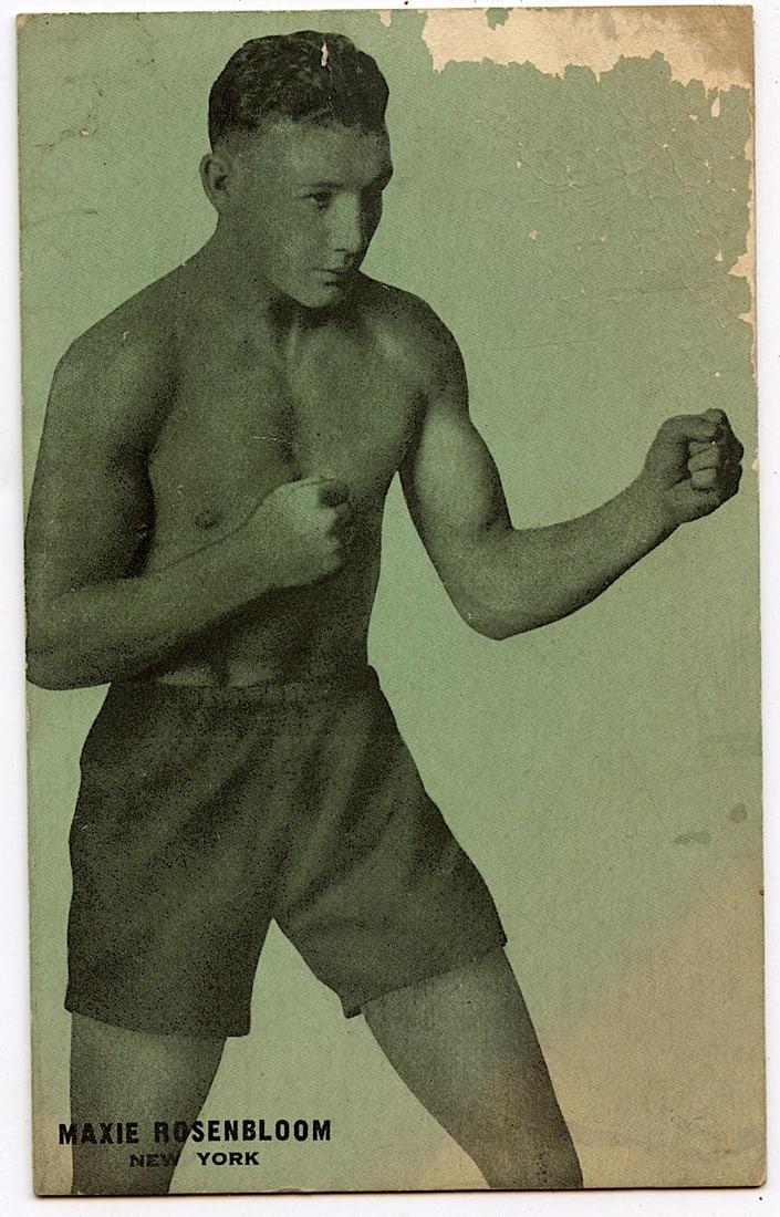 Rare AUTHENTIC Vintage Antique Scarce BOXING Card MAXIE ROSENBLOOM: The provenance of this lot is from the private collection of the father (inheritance) of it's last owner in FL. This is real original antique card (No a later reproduction) mainly produced during the 