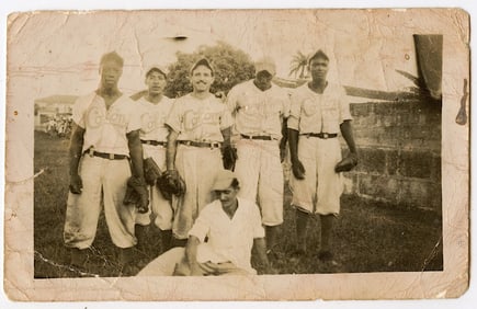 Vintage Original Baseball Team Photo 1930s - 1940s  3" x 4.75"