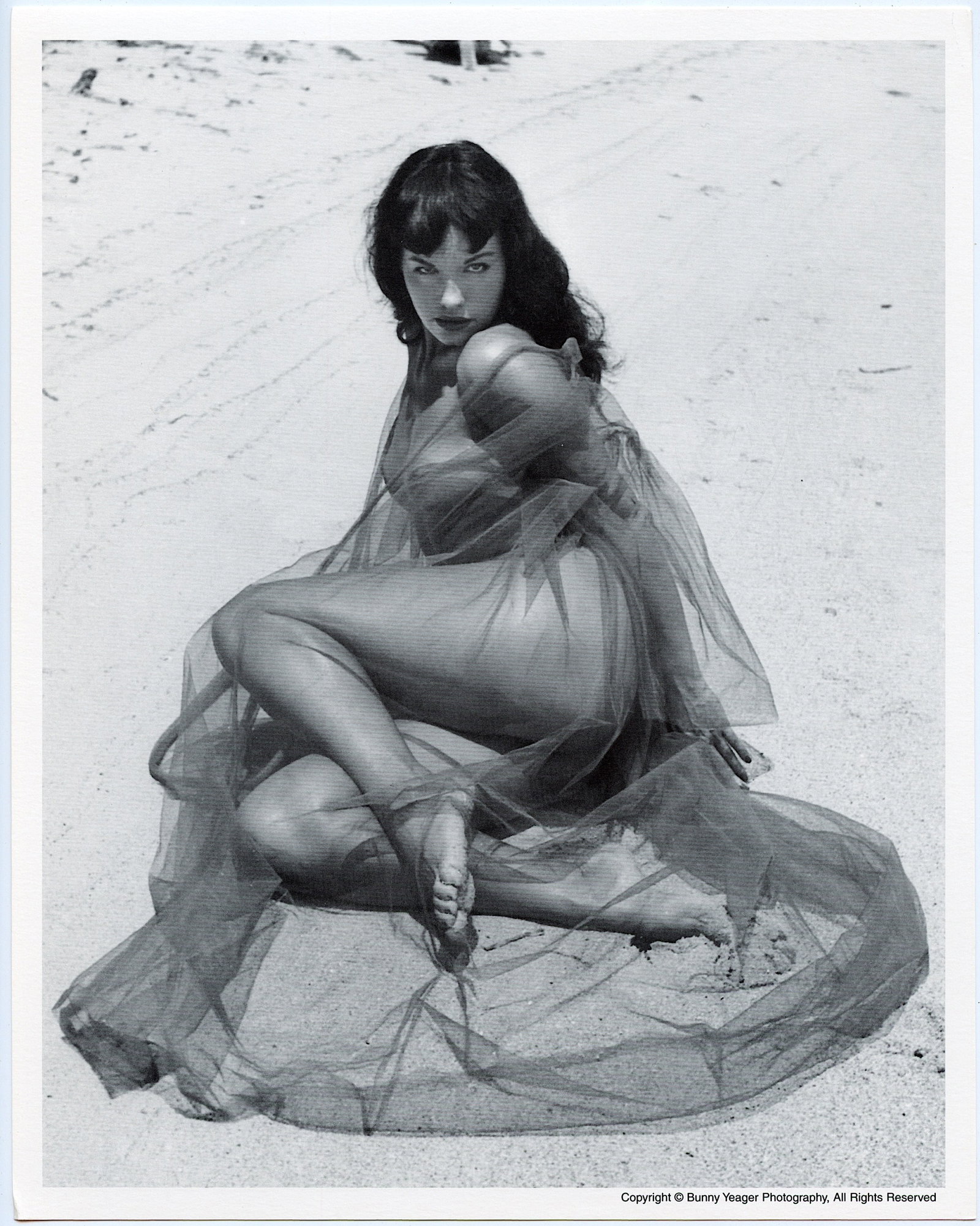 BUNNY YEAGER Vintage Pin Up Litho Model BETTIE PAGE: This lot is coming from Bunny Yeager's estate/archives. Linnea Eleanor "Bunny" Yeager (March 13, 1929 - May 24, 2014) was an American photographer and pin-up model. She met Bettie Page in 1954, and to