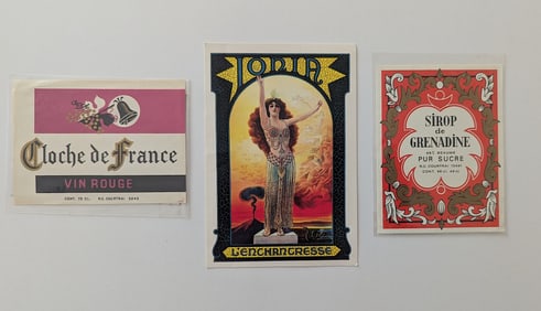 Beautiful Set 3 Tradecards with Ephemera Art Nouveau Designs