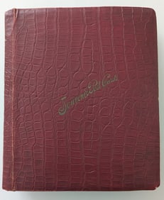 Vintage Leather Post Cards Book Approx. 180 Rare Postcards