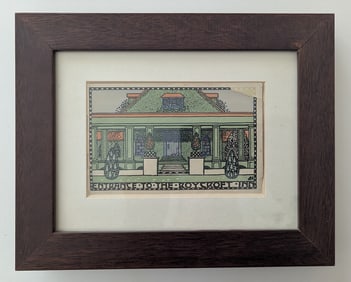 Antique Rare Original DARD HUNTER Framed Woodblock Print Framed