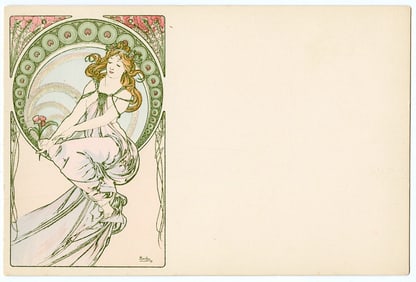 Mucha Authentic Postcard French Art Nouveau Ca. 1900