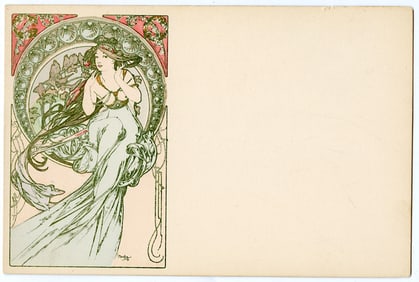 Mucha Authentic Postcard French Art Nouveau Ca. 1900