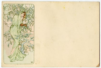 Mucha Authentic Postcard French Art Nouveau Ca. 1900