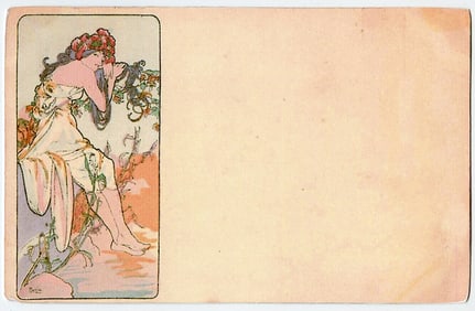 Mucha Authentic Postcard French Art Nouveau Ca. 1900