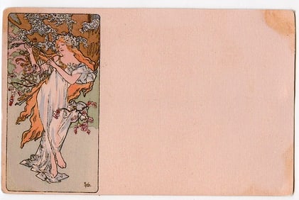 Mucha Authentic Postcard French Art Nouveau Ca. 1900