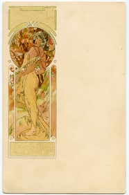 Mucha Authentic Postcard French Art Nouveau Ca. 1900