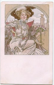 Mucha Authentic Postcard French Art Nouveau Ca. 1900
