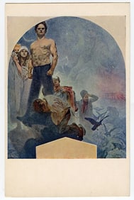 Mucha Authentic Postcard Humiliation Martyred Resurrection ART NOUVEAU