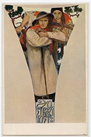 Mucha Authentic Postcard Art Nouveau Vigilance Ostrazitost, 1920