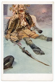 Mucha Authentic Postcard Wounded Soldier Ca. 1910