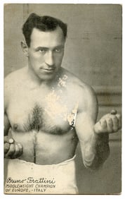 Rare AUTHENTIC Vintage Antique Scarce BOXING Card BRUNO FRATTINI
