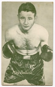 Rare AUTHENTIC Vintage Antique Scarce BOXING Card MIKE BELLOISE