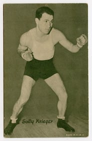 Rare AUTHENTIC Vintage Antique Scarce BOXING Card SOLLY KRIEGER