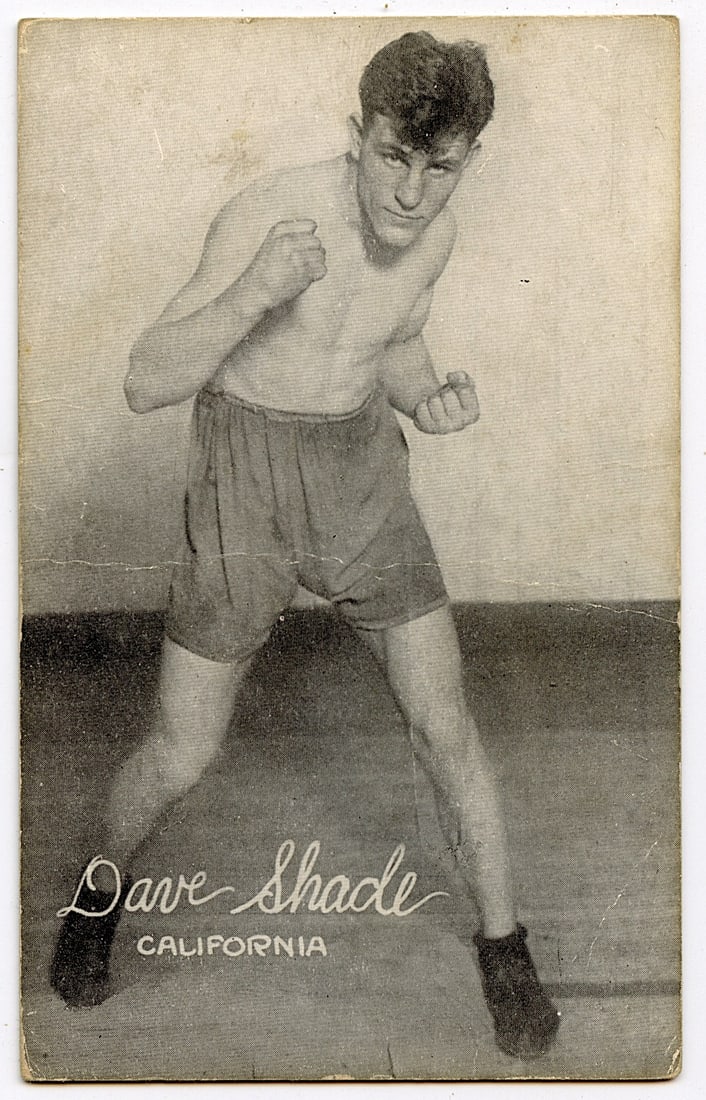 Rare AUTHENTIC Vintage Antique Scarce BOXING Card DAVE SHADE (1 of 2)