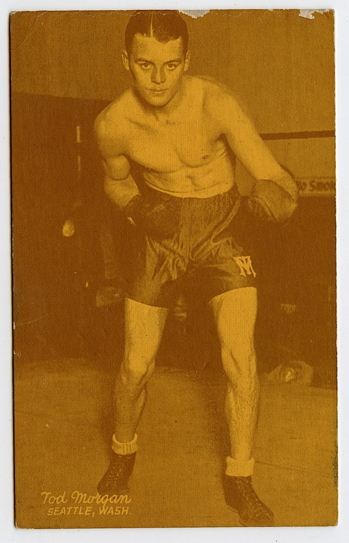 Rare AUTHENTIC Vintage Antique Scarce BOXING Card TOD MORGAN: The provenance of this lot is from the private collection of the father (inheritance) of it's last owner in FL. This is real original antique card (No a later reproduction) mainly produced during the 