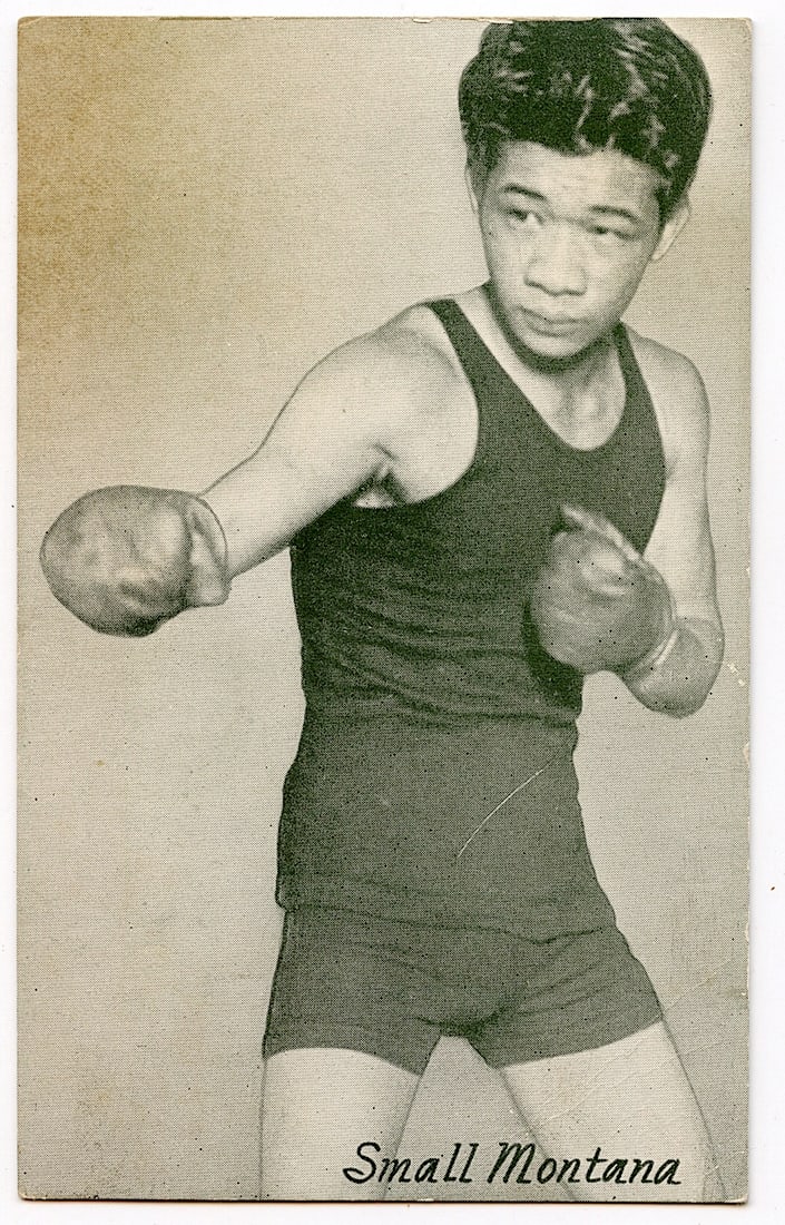 Rare AUTHENTIC Vintage Antique Scarce BOXING Card SMALL MONTANA: The provenance of this lot is from the private collection of the father (inheritance) of it's last owner in FL. This is real original antique card (No a later reproduction) mainly produced during the 